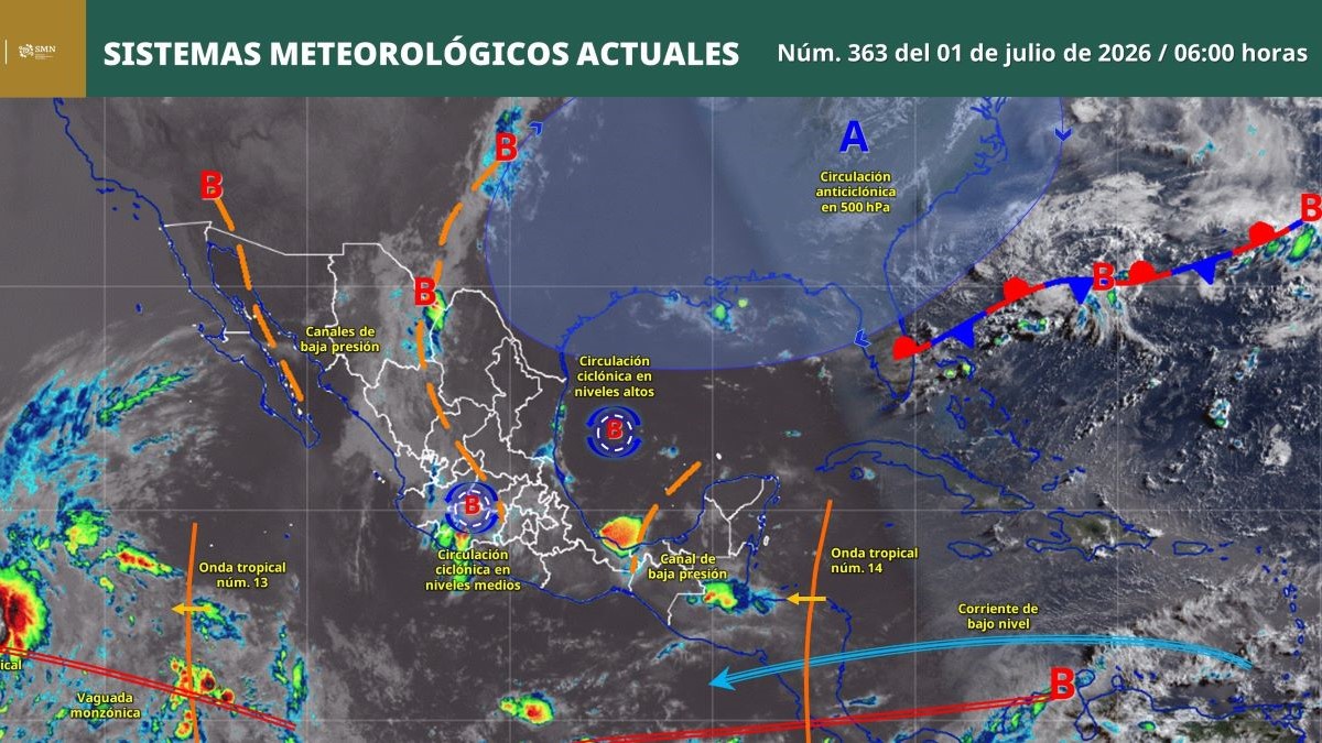 Pronóstico del clima en Quintana Roo para hoy miércoles 1 de julio 2026