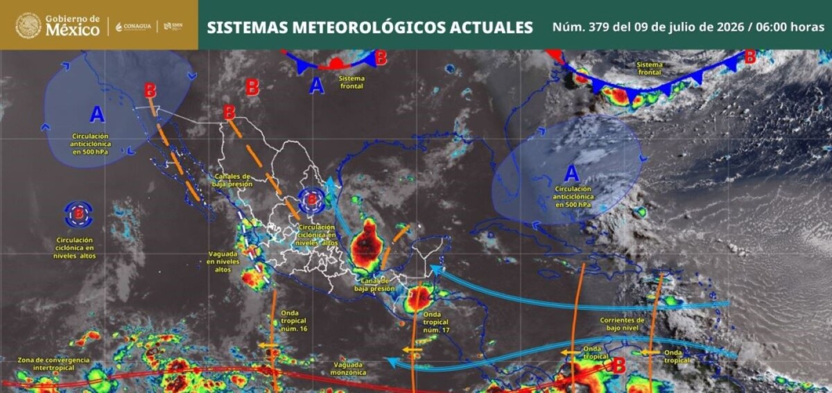 Pronóstico del clima en Quintana Roo para hoy jueves 9 de julio 2026