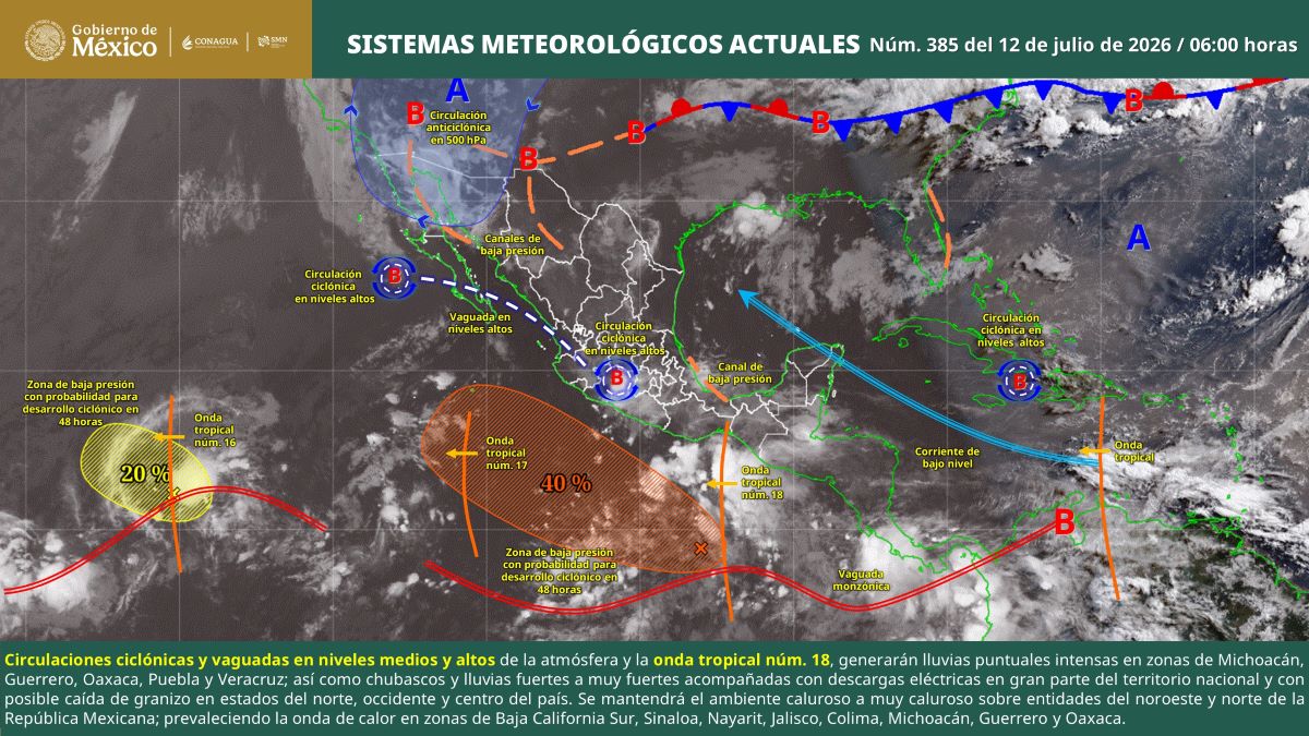 Pronóstico del clima en Quintana Roo para hoy domingo 12 de julio 2026