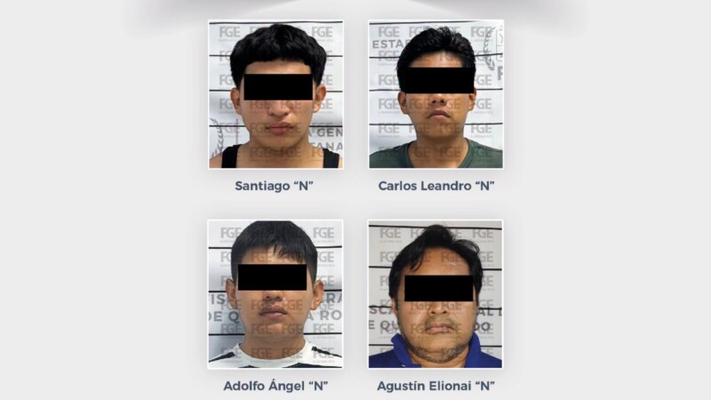 Detienen a cuatro hombres por presunta posesión de vehículos robados y narcomenudeo en Playa del Carmen y Cancún