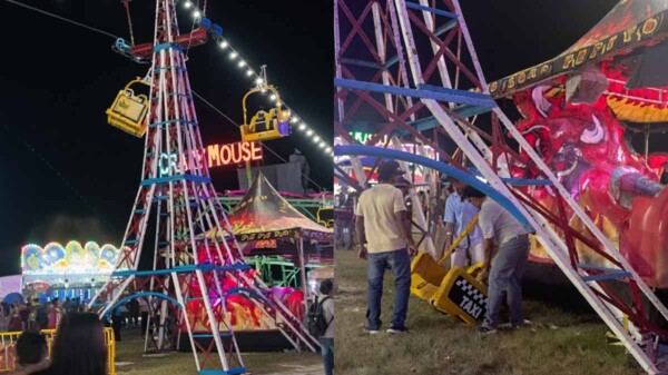 Caída de cabina de teleférico genera alarma en la Feria de Ciudad del Carmen