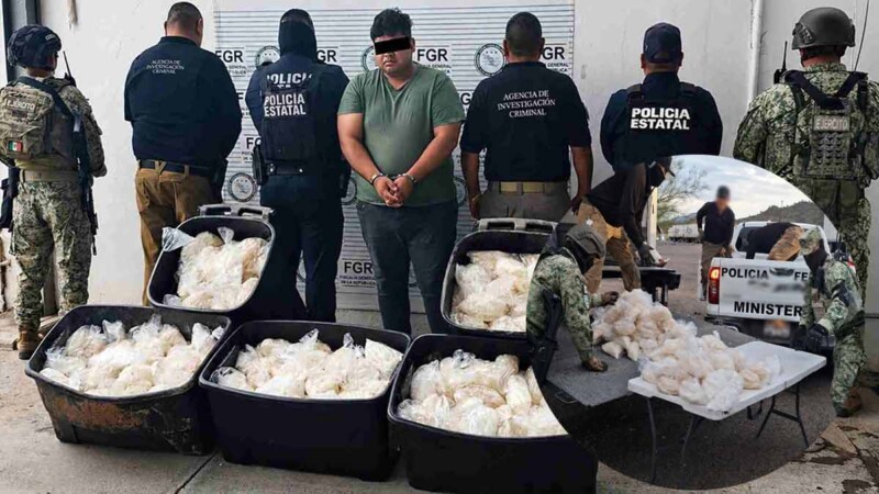 Aseguran 200 kilos de metanfetamina ocultos en carretes industriales en Sonora