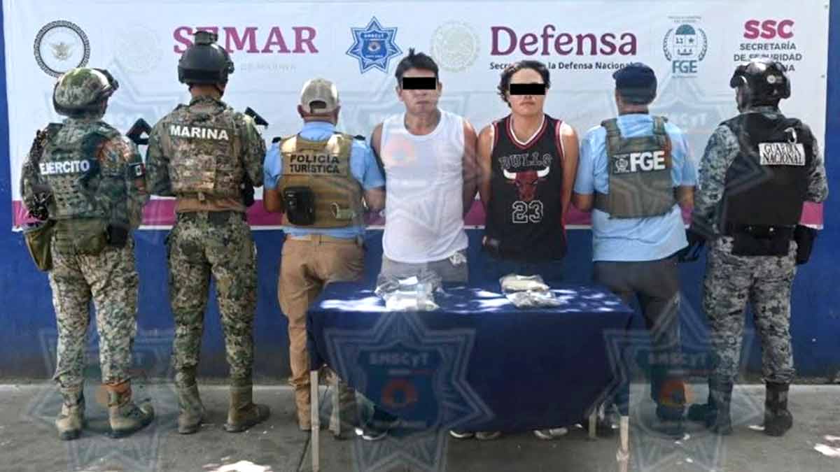 Caen dos presuntos narcomenudistas en zona hotelera de Cancún