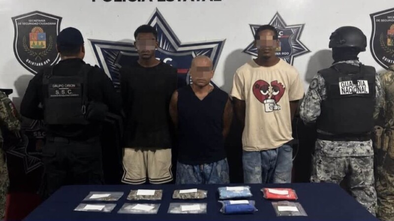 Capturan a tres cubanos con más de 140 dosis de enervantes en el Mercado 28 de Cancún