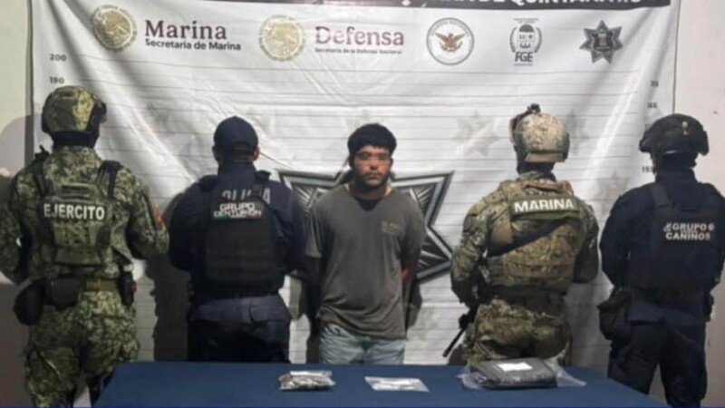 Detienen a sujeto en Playa del Carmen por presuntos delitos contra la salud