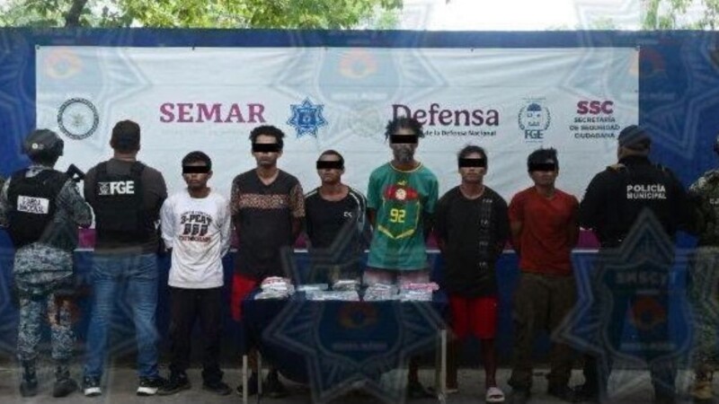 Seis detenidos por presuntos delitos contra la salud durante operativo en Tres Reyes, en Cancún