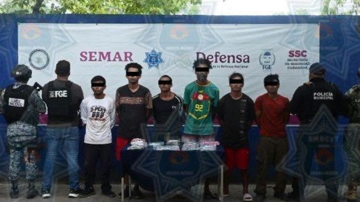 Seis detenidos por presuntos delitos contra la salud durante operativo en Tres Reyes, en Cancún