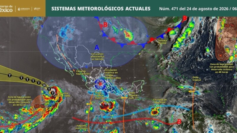 Pronóstico del clima en Quintana Roo para hoy lunes 24 de agosto 2026