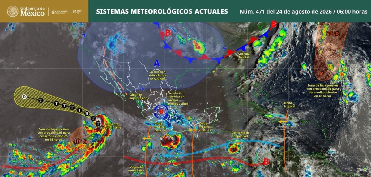 Pronóstico del clima en Quintana Roo para hoy lunes 24 de agosto 2026