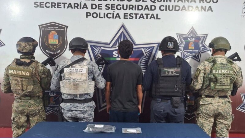 Capturan a un adolescente con enervantes en Paseos del Mar en Cancún