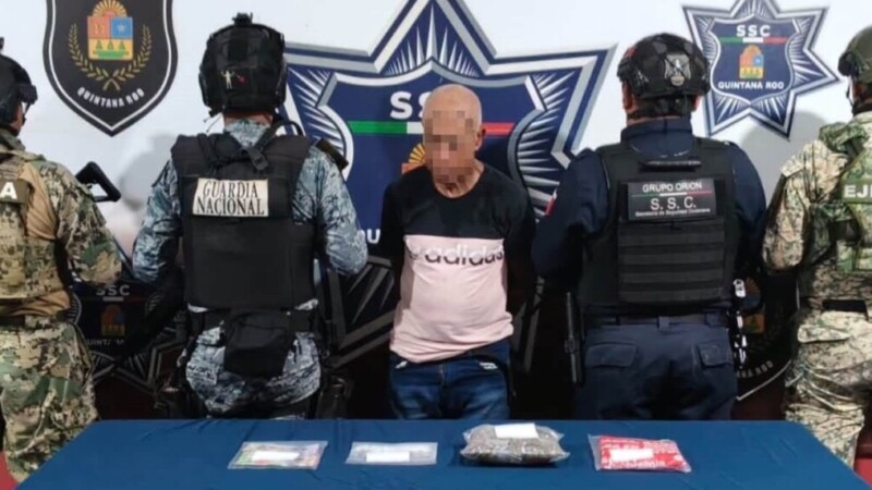 Detienen a cubano con presunta droga y dinero falso en Cancún