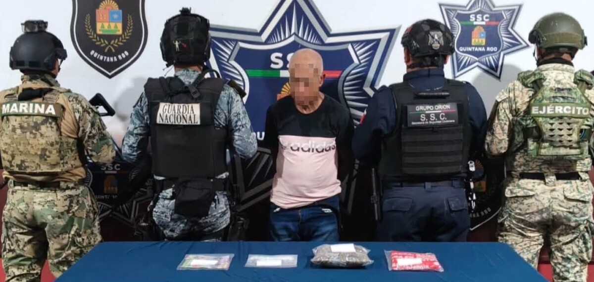 Detienen a cubano con presunta droga y dinero falso en Cancún