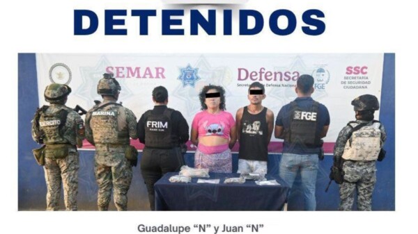 Capturan a pareja con presunta marihuana y cristal en la Supermanzana 229 de Cancún