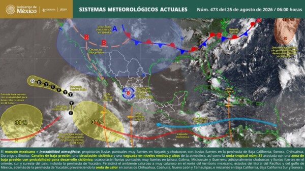 Pronóstico del clima en Quintana Roo para hoy martes 25 de agosto 2026