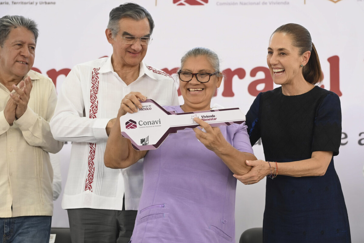 En Matamoros, Tamaulipas, La Presidenta Claudia Sheinbaum, durante  el programa Vivienda para el Bienestar. 