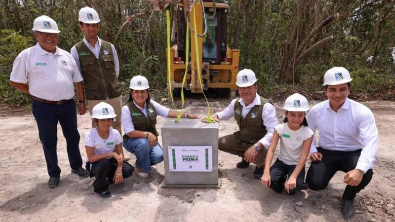 Coloca Blanca Merari la primera piedra del primer Centro de Bienestar Animal de Puerto Morelos
