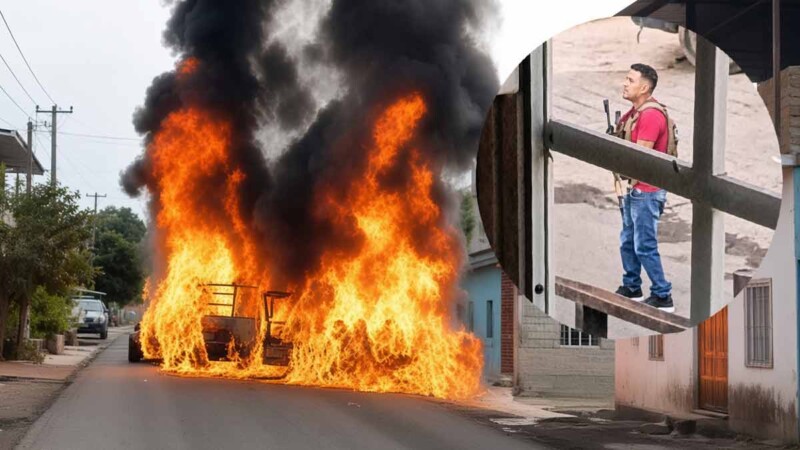 Enfrentamiento en Michoacán deja un muerto y una camioneta incendiada