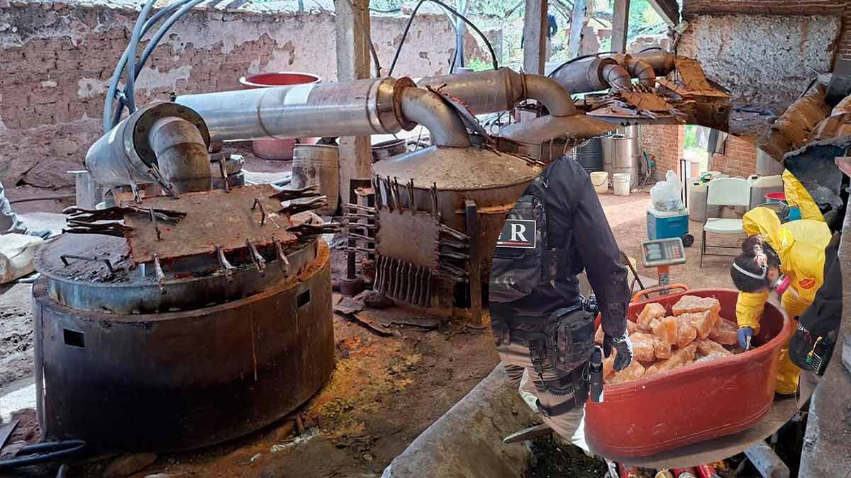 Aseguran más de 200 kilos de metanfetamina en presunto narcolaboratorio de San Luis Potosí