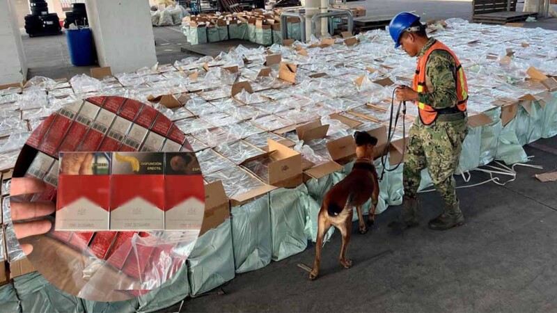 Decomisan cerca de 10 millones de cigarrillos apócrifos en puerto de Lázaro Cárdenas