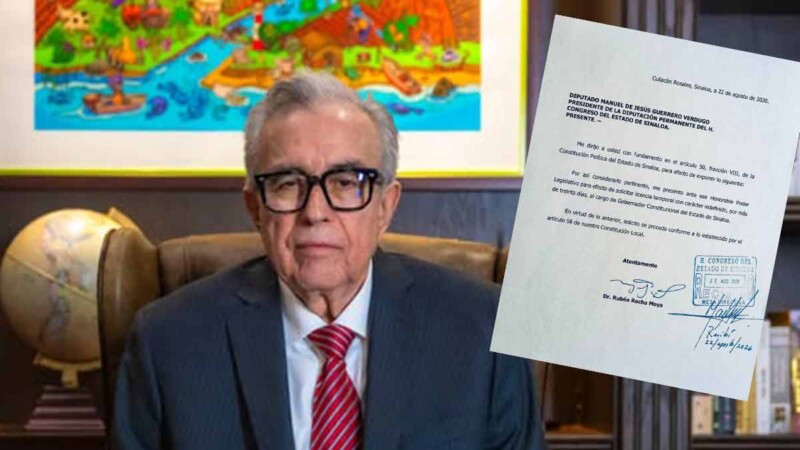 Rocha Moya vuelve a pedir licencia a la gubernatura por "falta de apoyo" de su partido