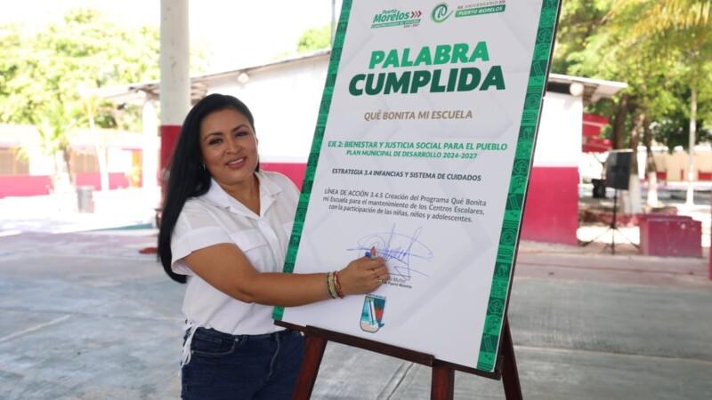 Cumple Blanca Merari su palabra y consolida la transformación de los espacios educativos en Puerto Morelos