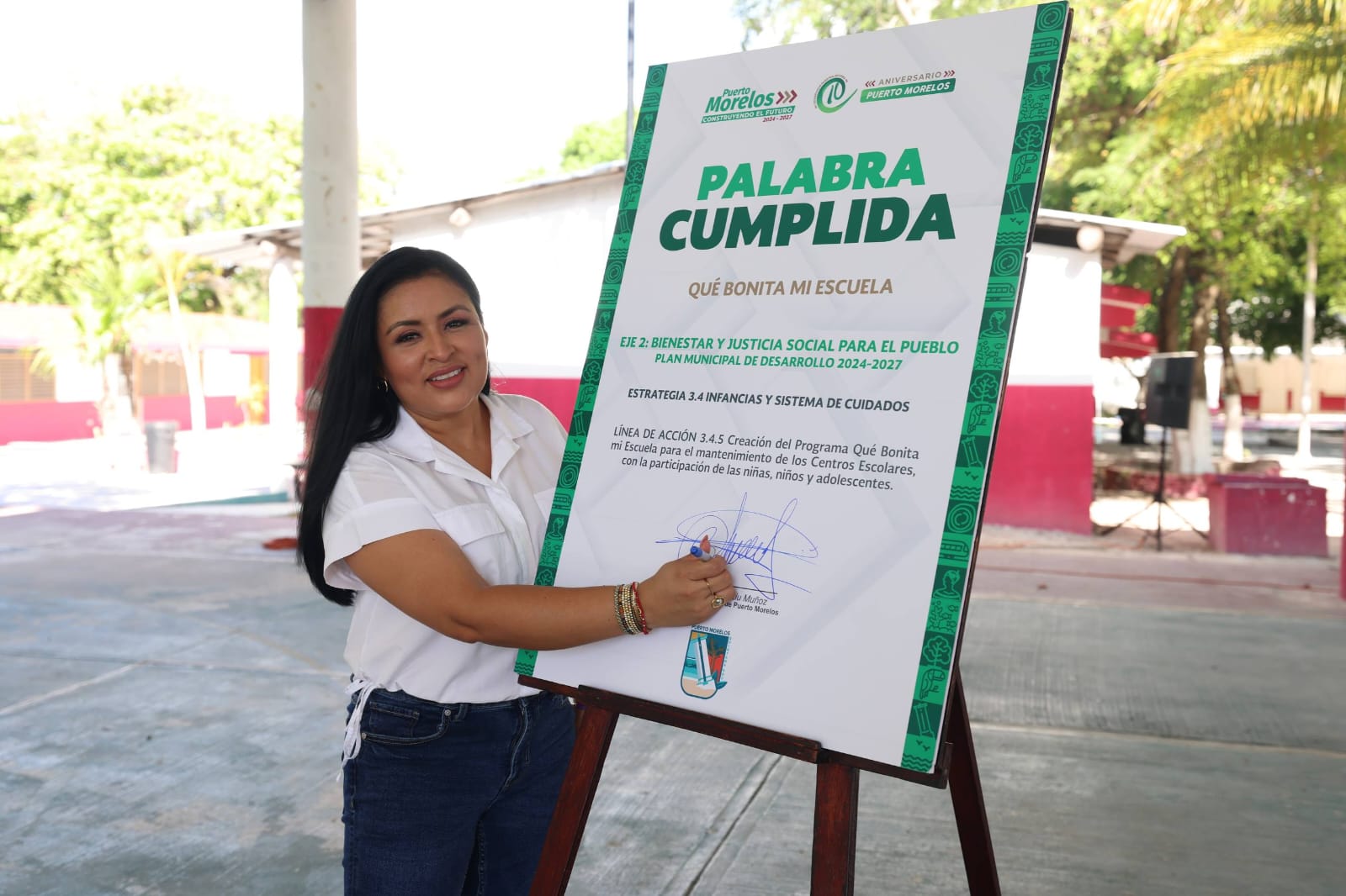 Cumple Blanca Merari su palabra y consolida la transformación de los espacios educativos en Puerto Morelos