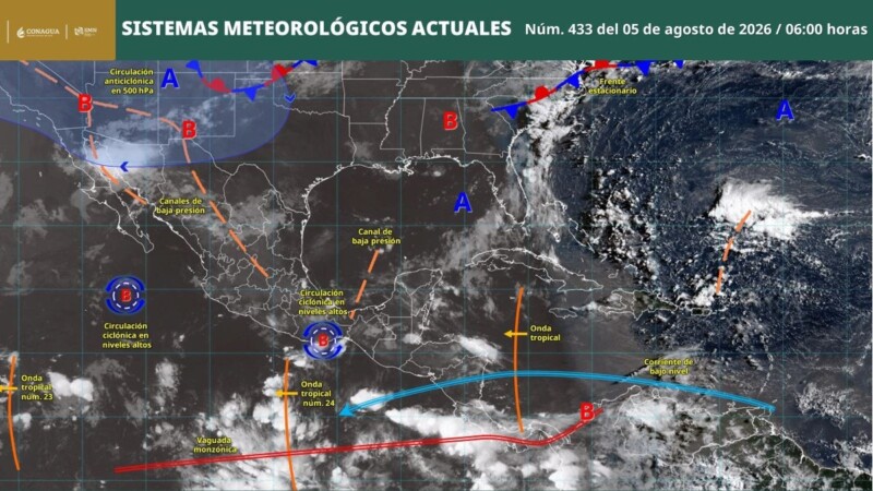 Pronóstico del clima en Quintana Roo para hoy miércoles 5 de agosto 2026