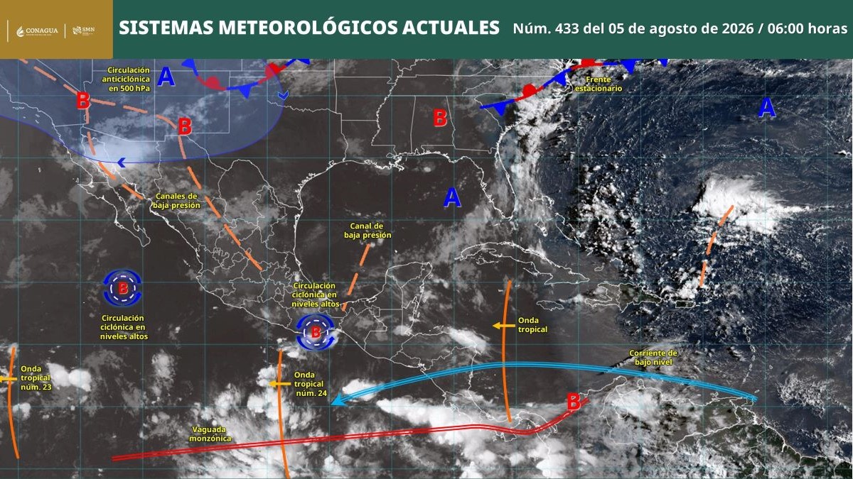 Pronóstico del clima en Quintana Roo para hoy miércoles 5 de agosto 2026