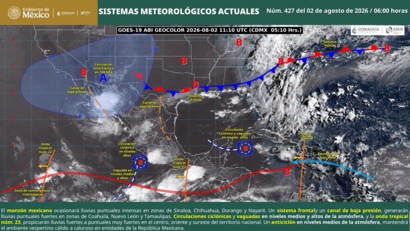 Pronóstico del clima en Quintana Roo para hoy domingo 2 de agosto 2026