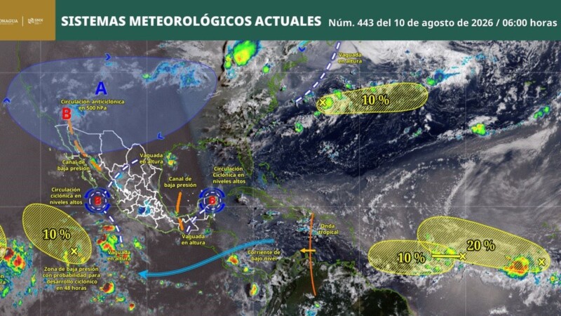 Pronóstico del clima en Quintana Roo para hoy lunes 10 de agosto 2026