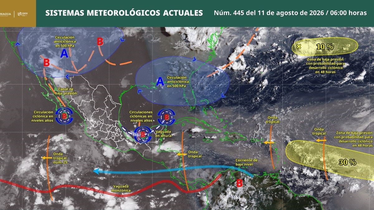 Pronóstico del clima en Quintana Roo para hoy martes 11 de agosto 2026