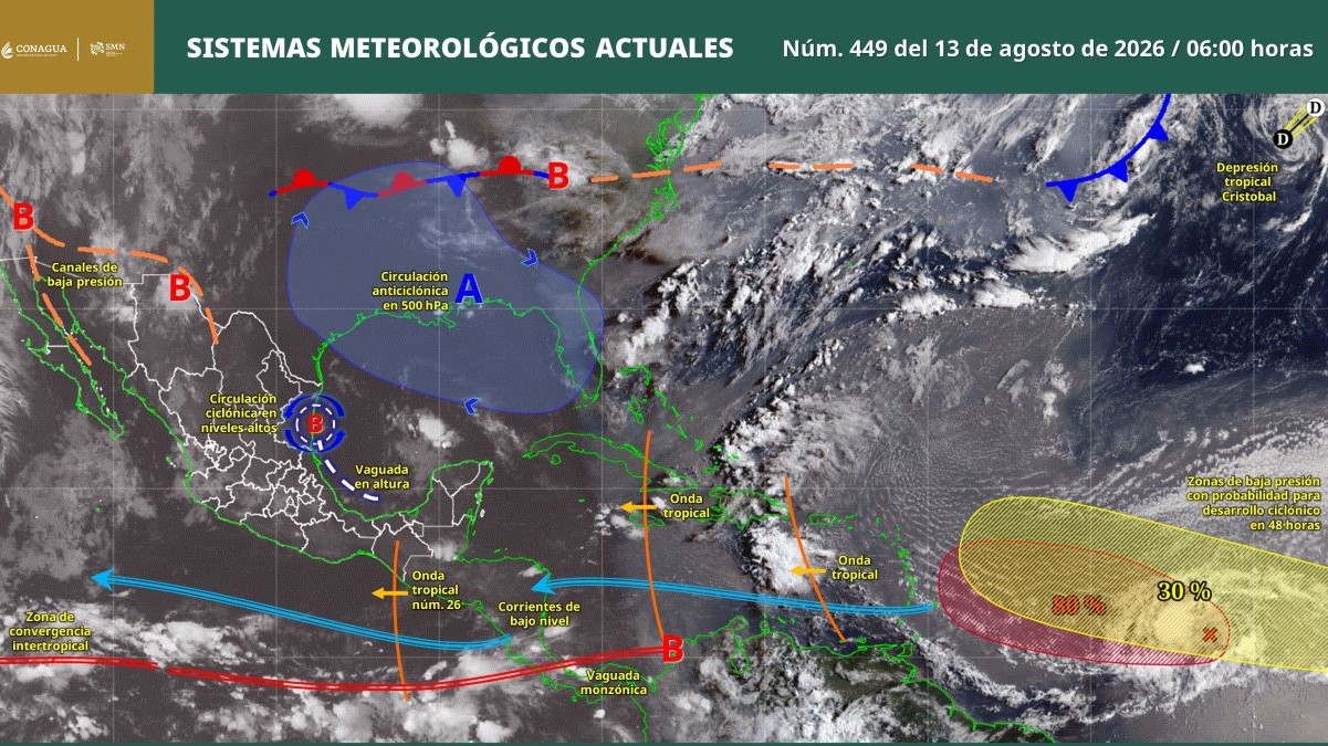Pronóstico del clima en Quintana Roo para hoy jueves 13 de agosto 2026