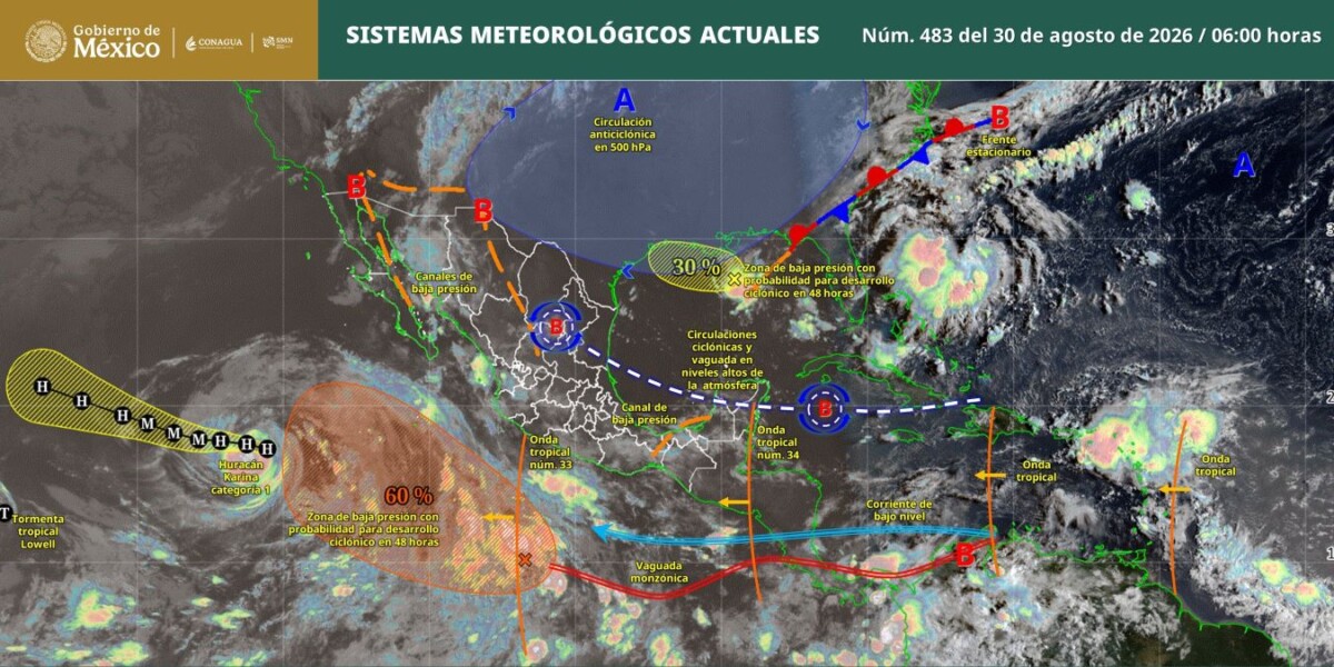Pronóstico del clima en Quintana Roo para hoy domingo 30 de agosto 2026