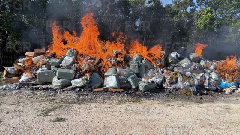 Destruyen más de 184 kilos de narcóticos y 806 objetos asegurados en Quintana Roo