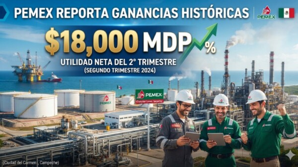 Obtuvo Pemex ganancias de 18 mil mdp en el segundo trimestre