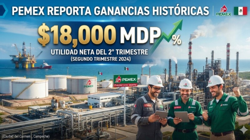 Obtuvo Pemex ganancias de 18 mil mdp en el segundo trimestre