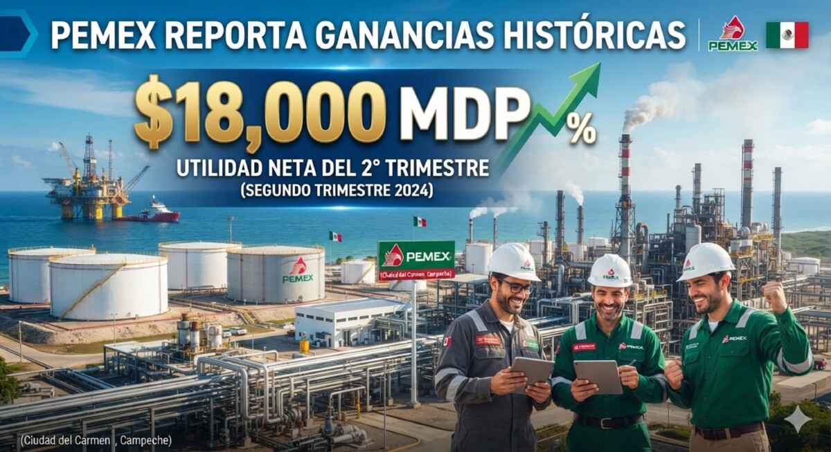Obtuvo Pemex ganancias de 18 mil mdp en el segundo trimestre
