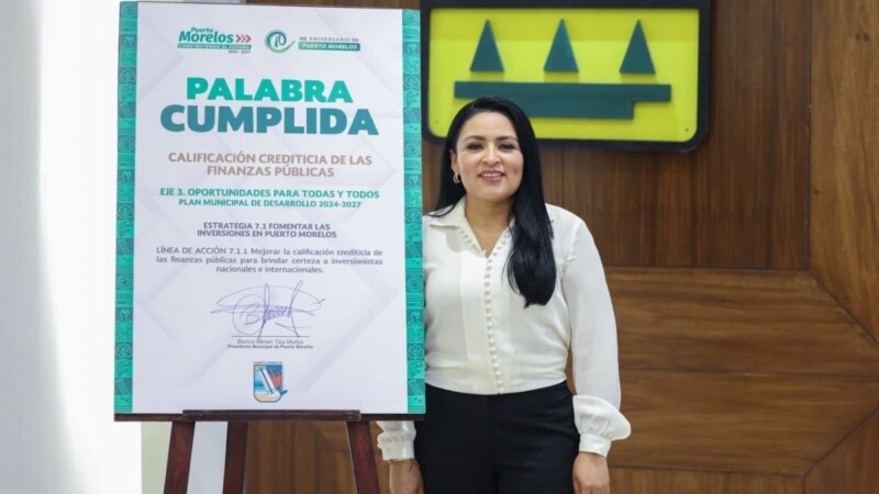 Consolida Blanca Merari finanzas sanas en Puerto Morelos; obtiene calificación HR AA- con perspectiva estable