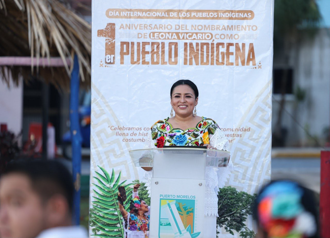 Celebra Blanca Merari primer aniversario de Leona Vicario como pueblo indígena. La Presidenta Municipal destacó que este reconocimiento fortalece la identidad y las raíces de la comunidad