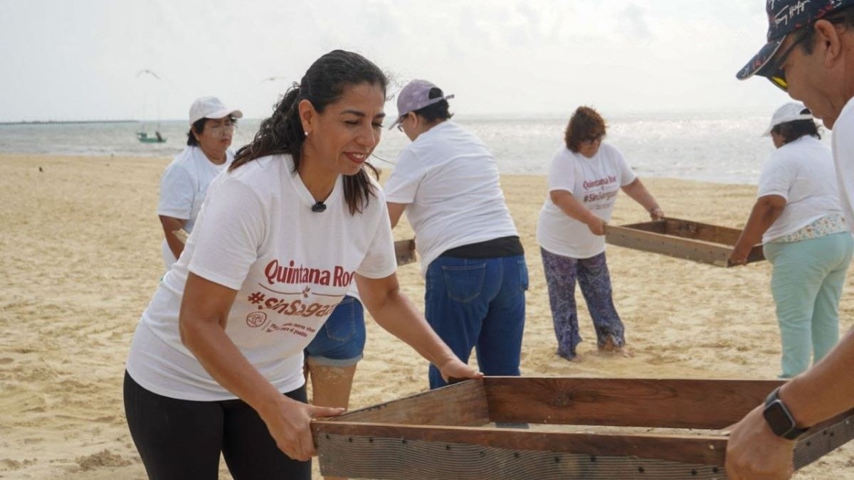 La batalla contra el sargazo también se gana recuperando nuestras playas, afirma Marybel Villegas