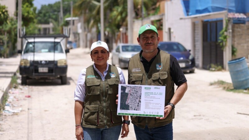 VERIFICA BLANCA MERARI PREPARATIVOS PARA LA CONSTRUCCIÓN DE UN TRAMO MÁS DE LA CALLE PROPELA EN PUERTO MORELOS