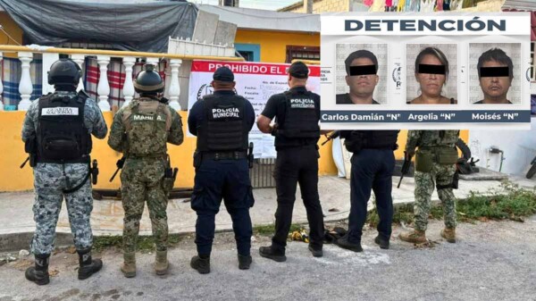 Aseguran presuntas drogas y detienen a tres personas durante cateos en Quintana Roo