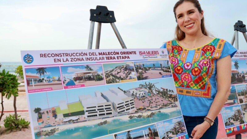 Avanza la renovación del Paseo de las Sirenas para fortalecer la imagen turística de Isla Mujeres