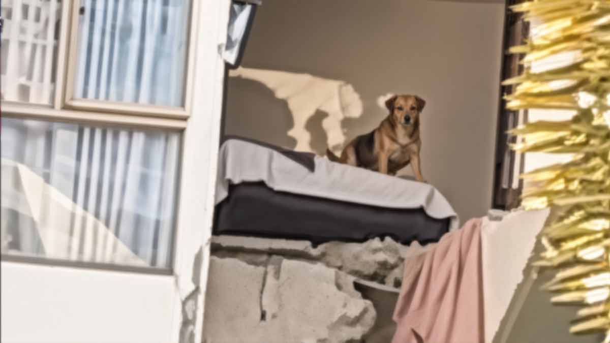 Perrito sobrevive a sismo en Colombia pero queda atrapado en un quinto piso