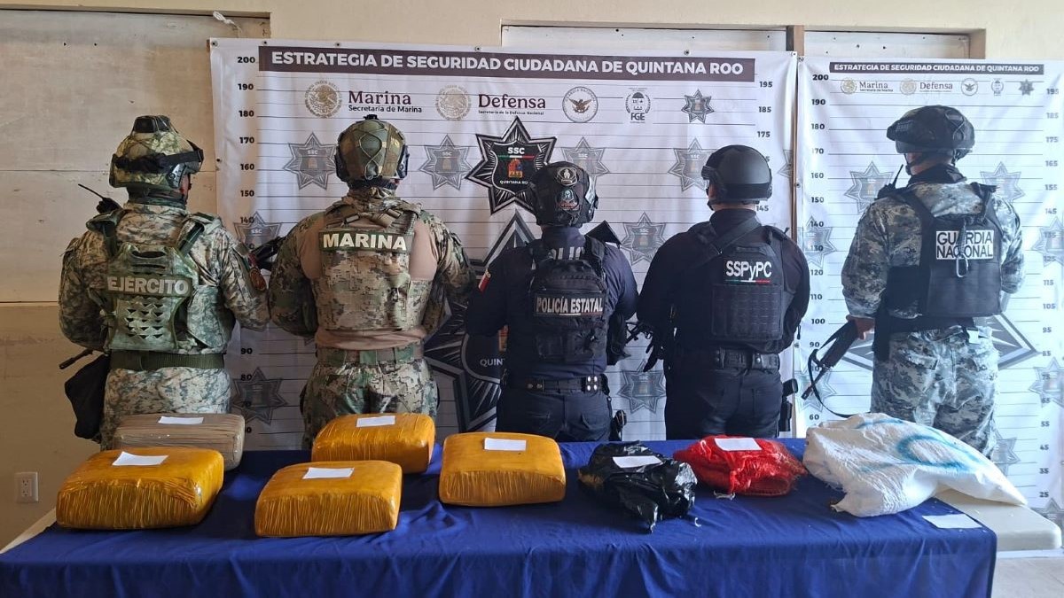 Localizan en la costa de Tulum 25 kilos de presunta marihuana