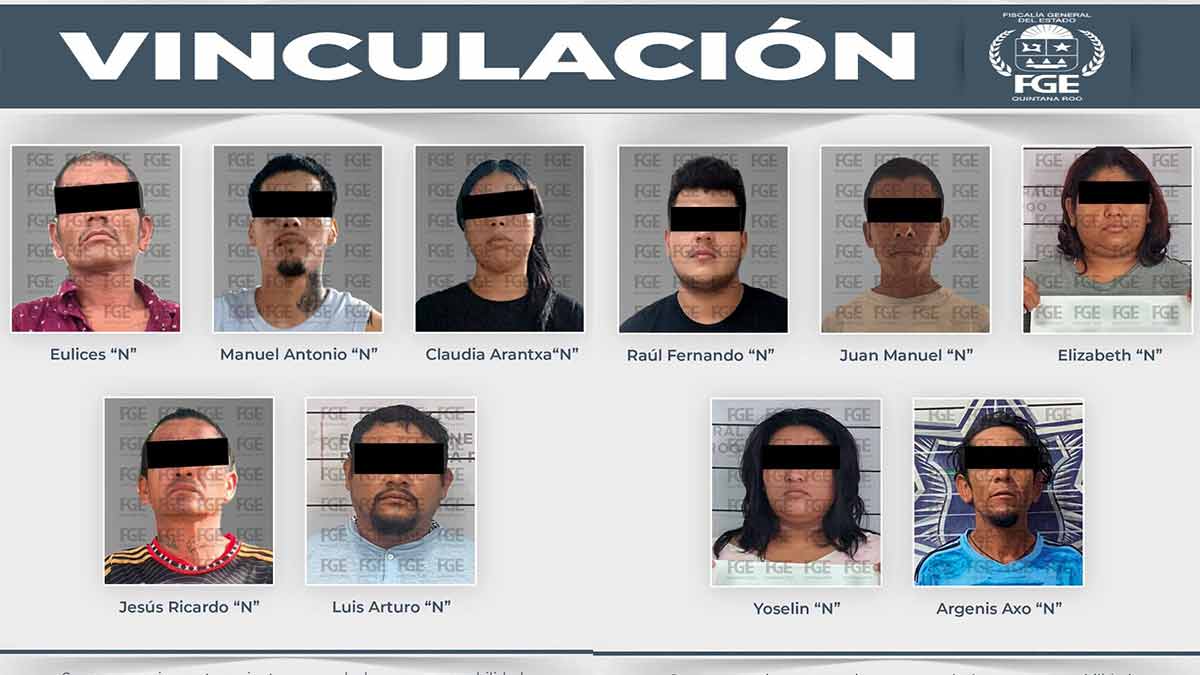 Vinculan a proceso a 10 personas por presunto narcomenudeo en Quintana Roo