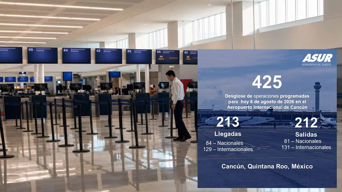 Sufre Aeropuerto de Cancún abrupto descenso en número de operaciones