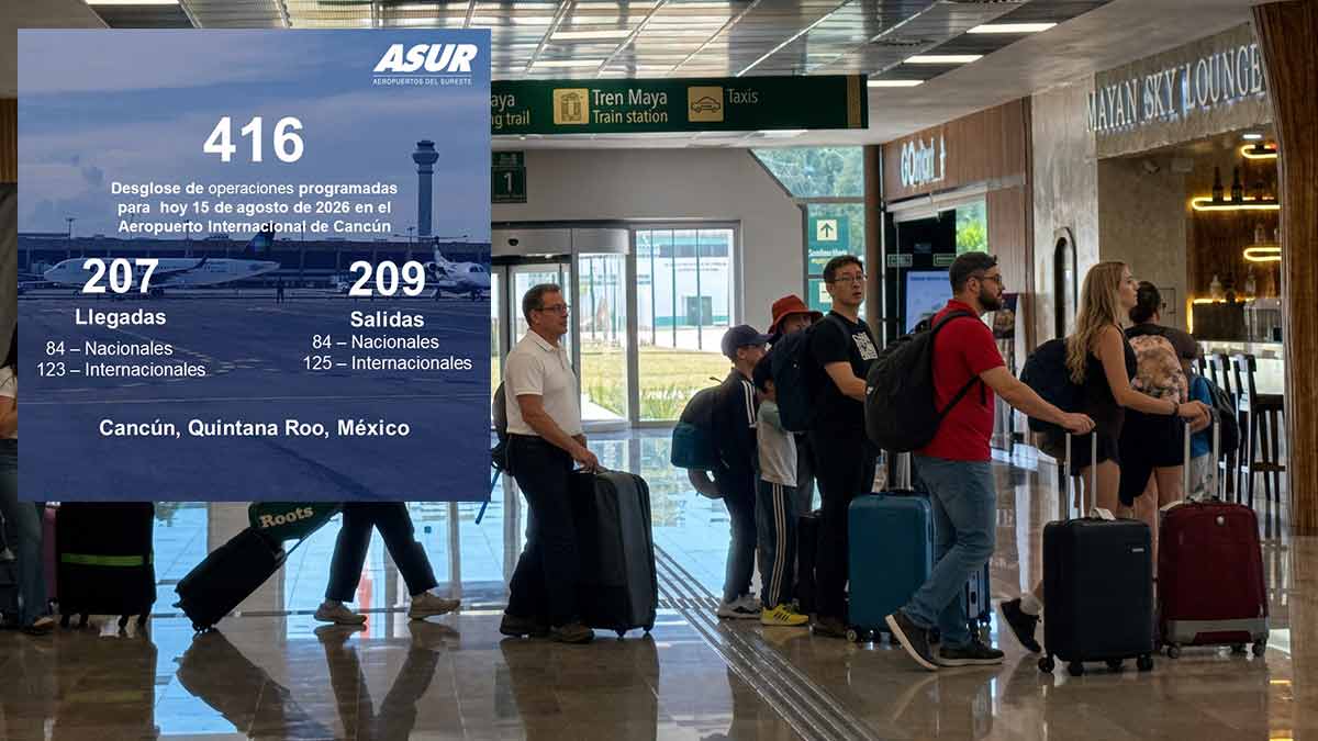 Aeropuerto de Cancún mantiene tendencia a la baja en sus operaciones
