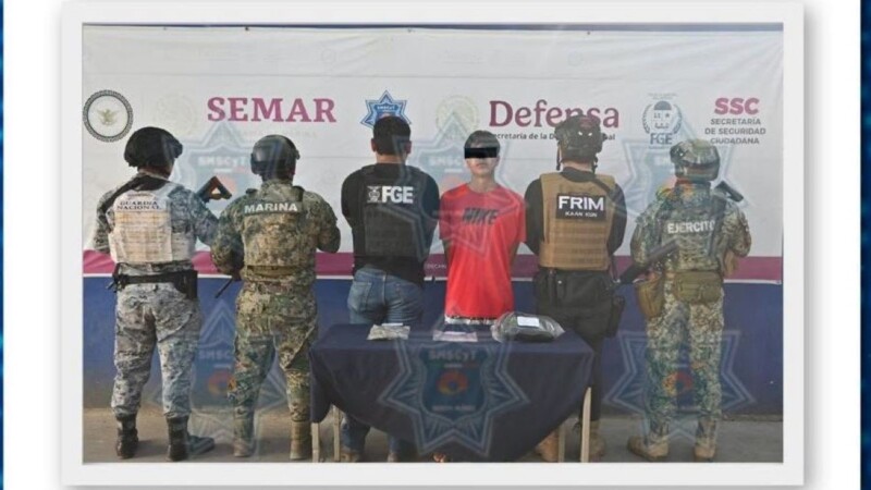 Aprehenden a joven de 20 años por presunto narcomenudeo en la Supermanzana 77 de Cancún.
