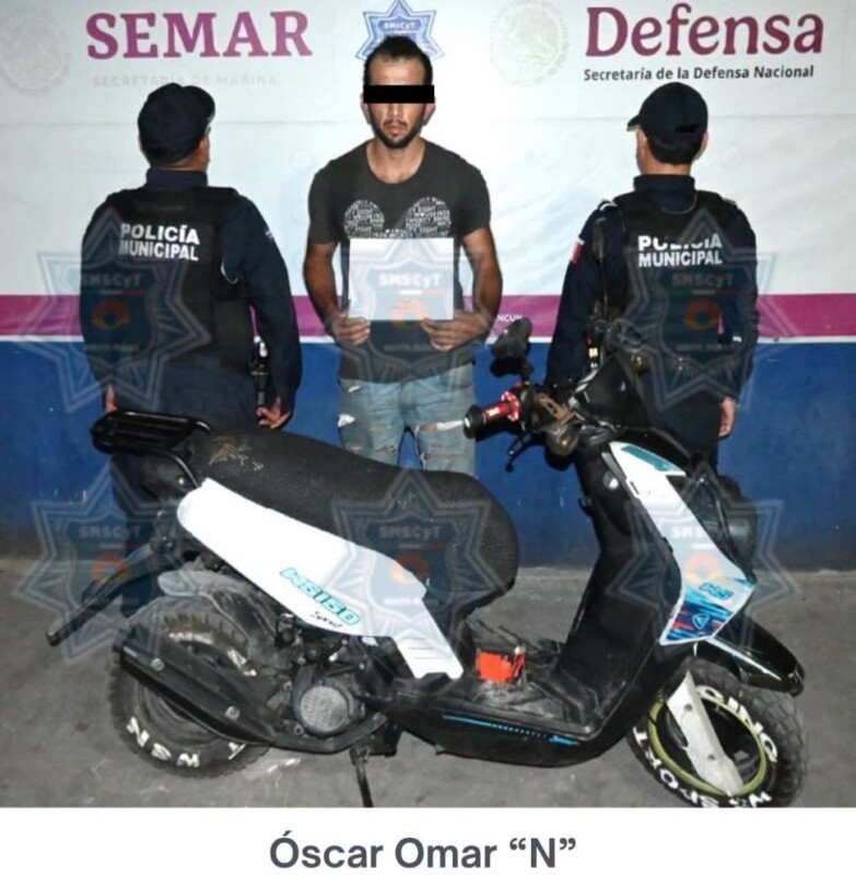 Óscar Omar “N” fue detenido en la Supermanzana 253 por agentes de la Policía Cancún.